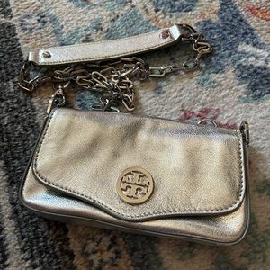 Tory Burch silver crossbody bag
